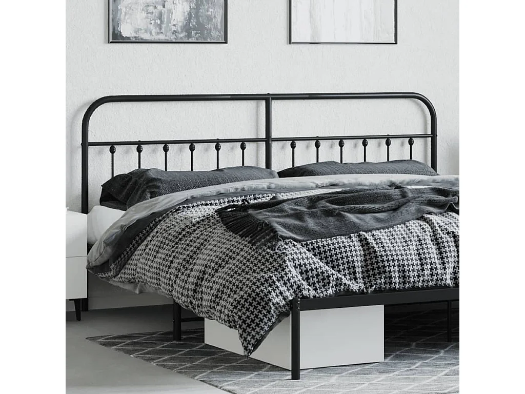 Cabeceira de cama 193 cm metal preto PT807252