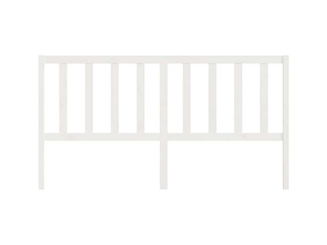 Tête de lit Blanc 206x4x100 cm Bois massif de pin POI76407 BonneVie Meuble