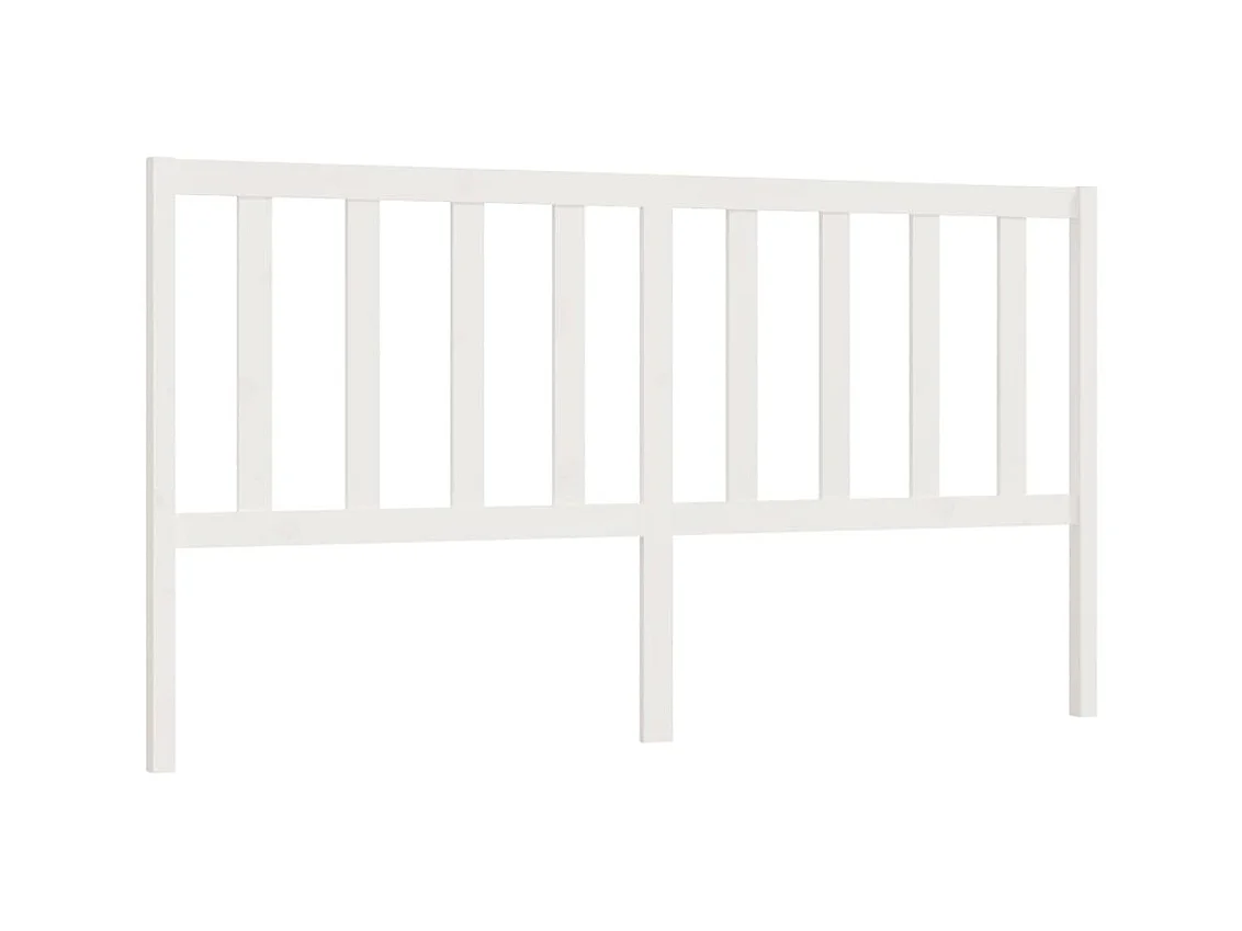 Tête de lit Blanc 206x4x100 cm Bois massif de pin POI76407 BonneVie Meuble