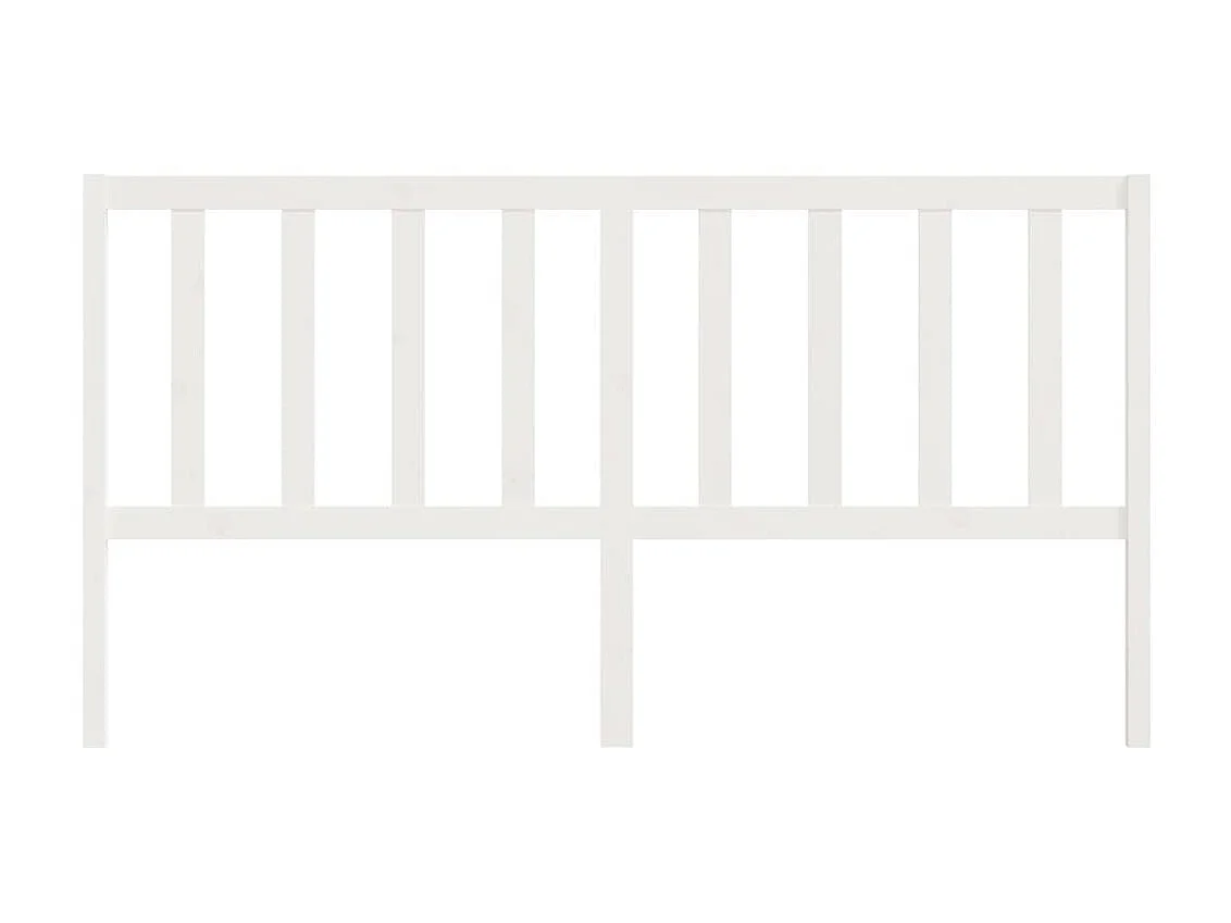 Hoofdbord 206x4x100 cm massief grenenhout wit NL798930