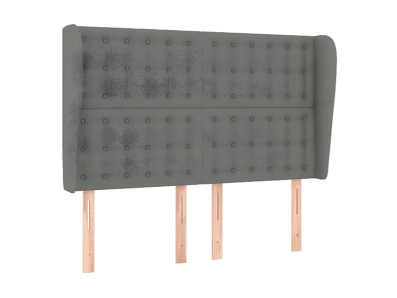 Tête de lit avec oreilles Gris foncé 147x23x118,128 cm Tissu LKC56691 BonneVie Meuble