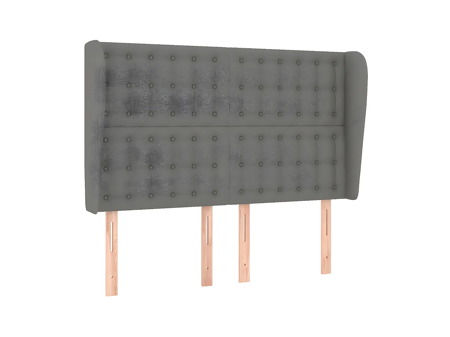 Tête de lit avec oreilles Gris foncé 147x23x118,128 cm Tissu LKC56691 BonneVie Meuble