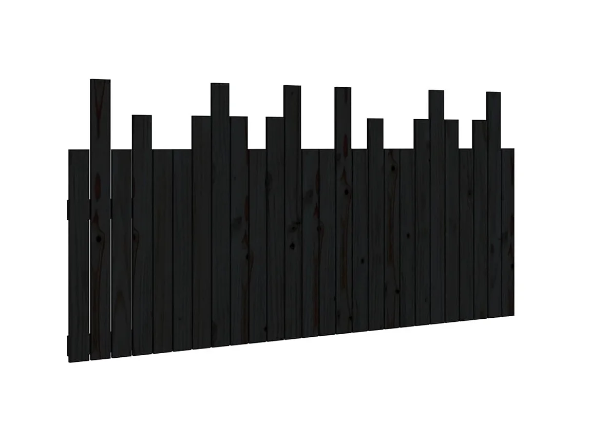 Tête de lit murale Noir 166x3x80 cm Bois massif de pin POI67087 BonneVie Meuble