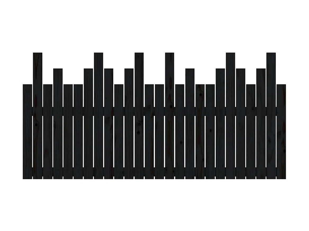 Tête de lit murale Noir 166x3x80 cm Bois massif de pin POI67087 BonneVie Meuble