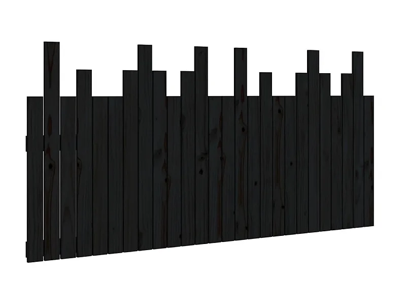 Tête de lit murale Noir 166x3x80 cm Bois massif de pin POI67087 BonneVie Meuble