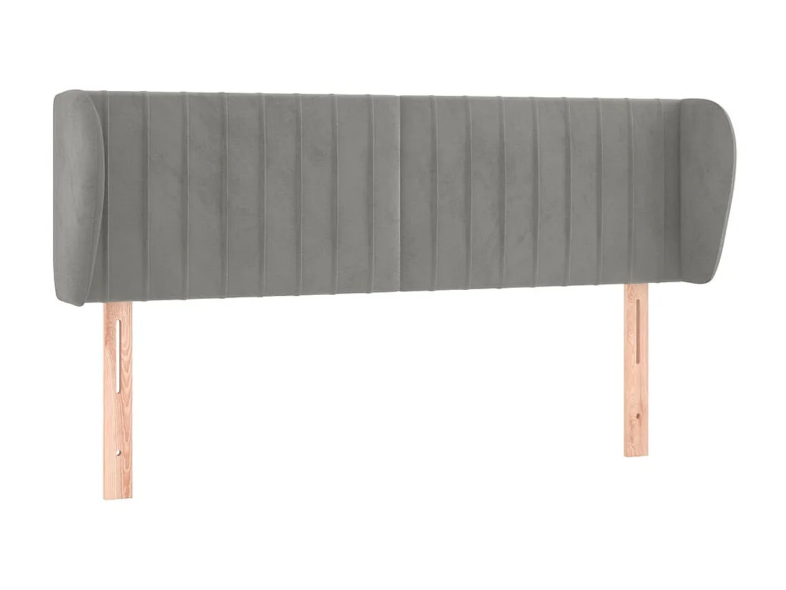 Tête de lit avec oreilles Gris clair 147x23x78/88 cm Velours POI85210 BonneVie Meuble