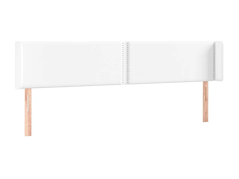 Testiera | Testata del letto ad Orecchio Bianca 163x16x78/88 cm in Similpelle