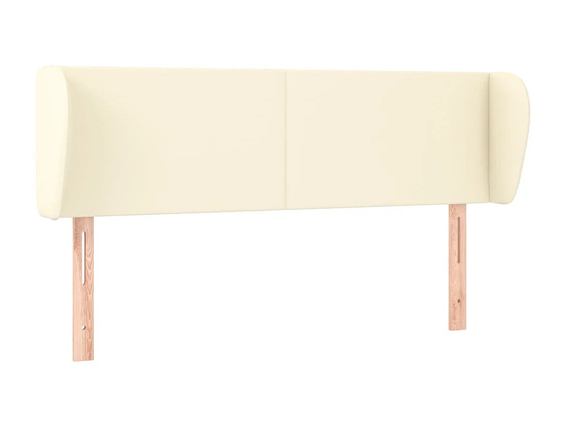 Tête de lit avec oreilles Crème 147x23x78/88 cm Similicuir POI91003 BonneVie Meuble