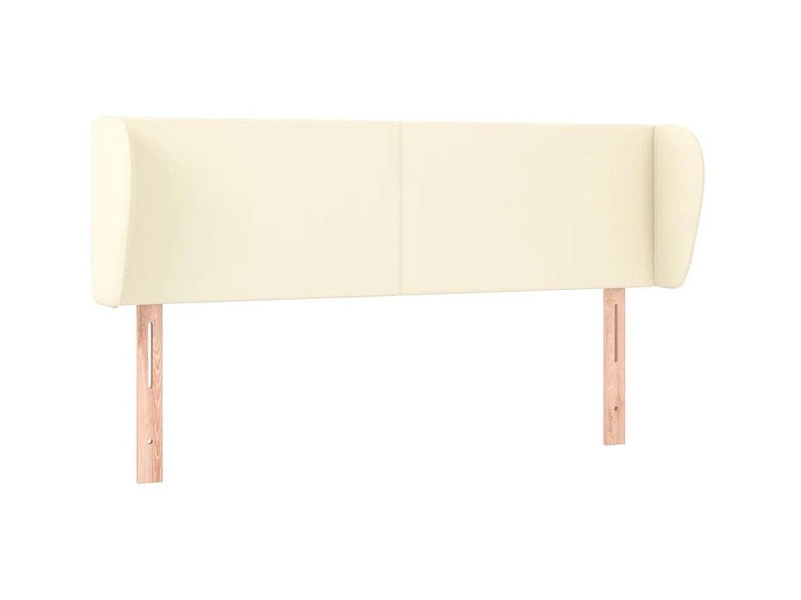 Tête de lit avec oreilles Crème 147x23x78/88 cm Similicuir POI91003 BonneVie Meuble
