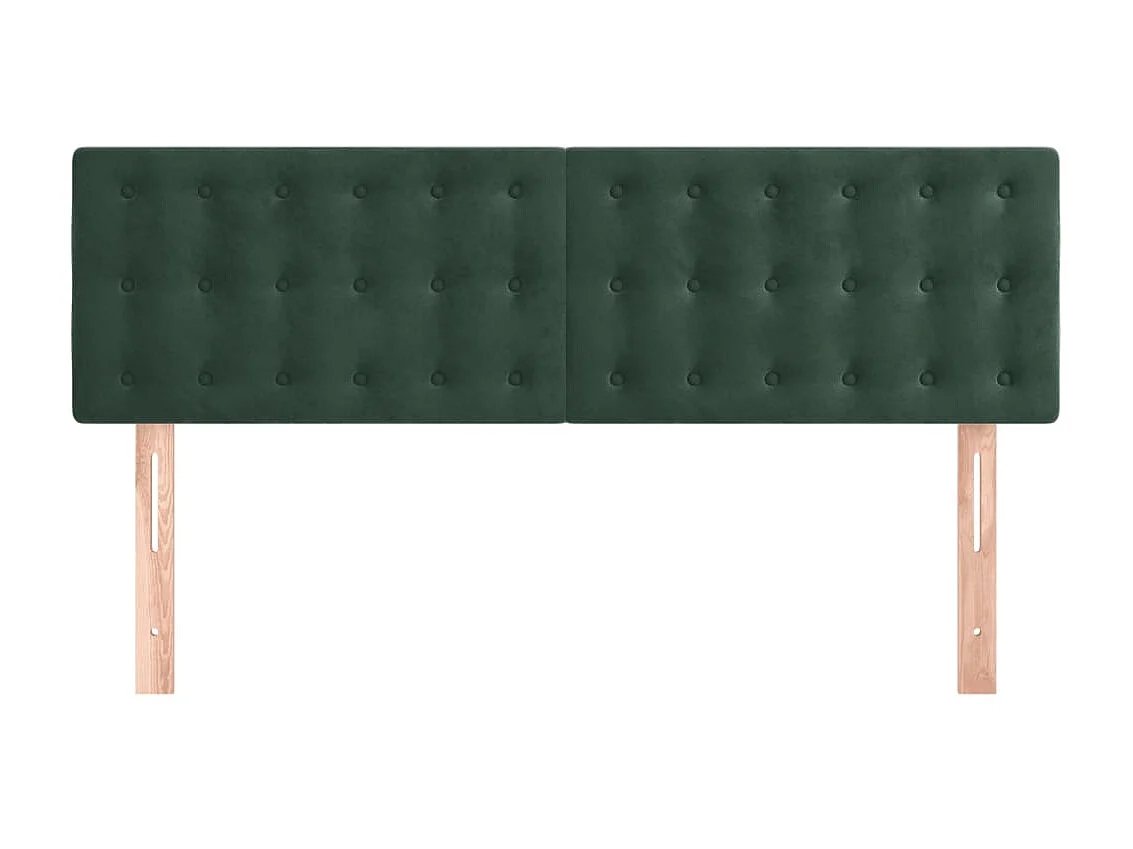 Têtes de lit 2 pcs Vert foncé 72x5x78/88 cm Velours POI88542 BonneVie Meuble