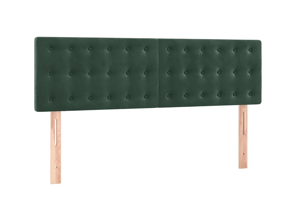 Têtes de lit 2 pcs Vert foncé 72x5x78/88 cm Velours POI88542 BonneVie Meuble