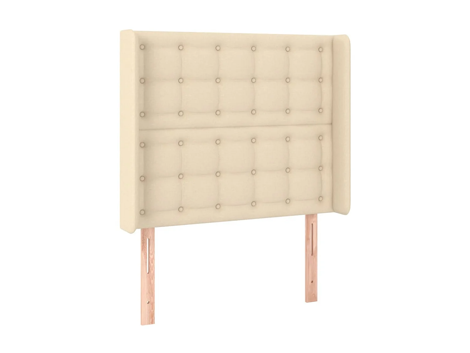 Cabecero con LED de tela color crema 103x16x118/128 cm ES79255