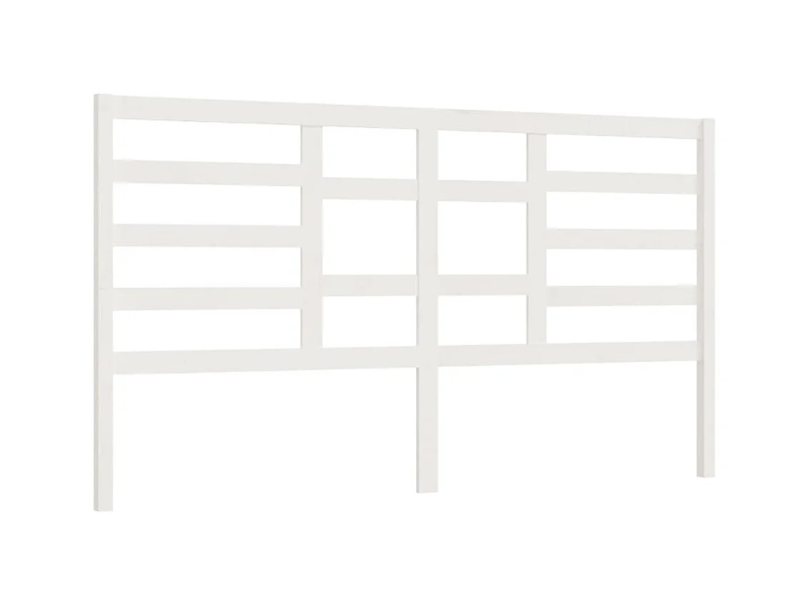 Tête de lit Blanc 206x4x104 cm Bois massif de pin POI37813 BonneVie Meuble