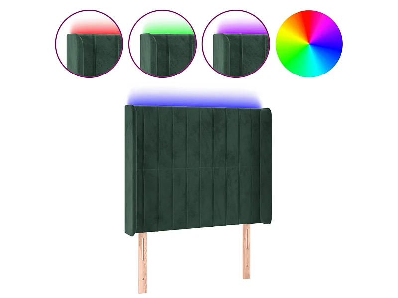 LED Kopfteil,Bettkopfteil Dunkelgrün 93x16x118/128 cm Samt -gkd215442