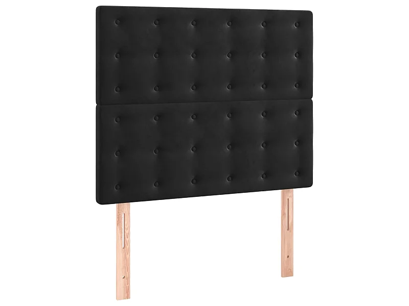 Têtes de lit 2 pcs Noir 100x5x78/88 cm Velours POI46089 BonneVie Meuble