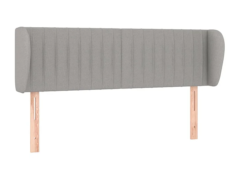 Tête de lit avec oreilles Gris clair 147x23x78/88 cm Tissu POI42663 BonneVie Meuble