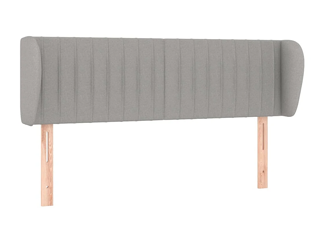 Tête de lit avec oreilles Gris clair 147x23x78/88 cm Tissu POI42663 BonneVie Meuble