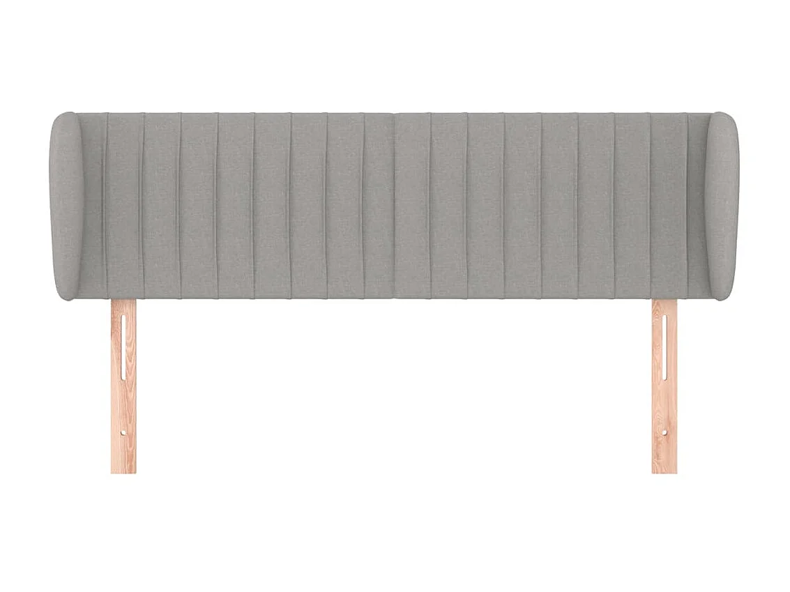 Tête de lit avec oreilles Gris clair 147x23x78/88 cm Tissu POI42663 BonneVie Meuble