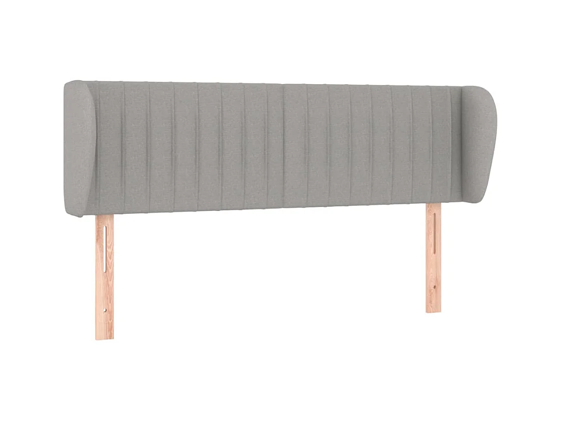 Tête de lit avec oreilles Gris clair 147x23x78/88 cm Tissu POI42663 BonneVie Meuble