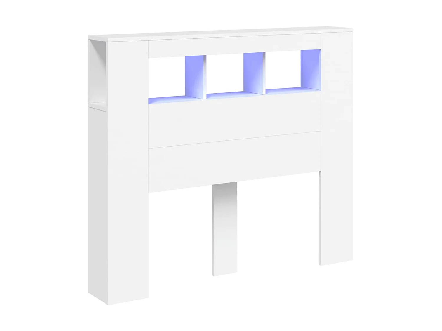 Cabeceira cama c/ LEDs 120x18,5x103,5 cm deriv. madeira branco PT445494