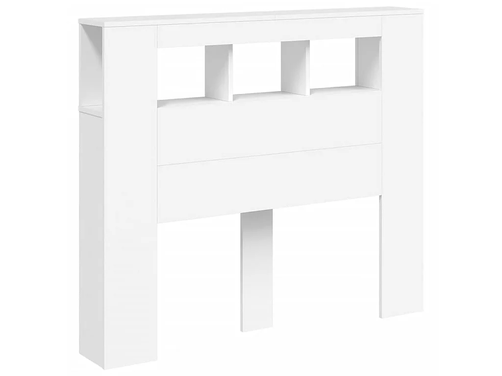 Cabeceira cama c/ LEDs 120x18,5x103,5 cm deriv. madeira branco PT445494