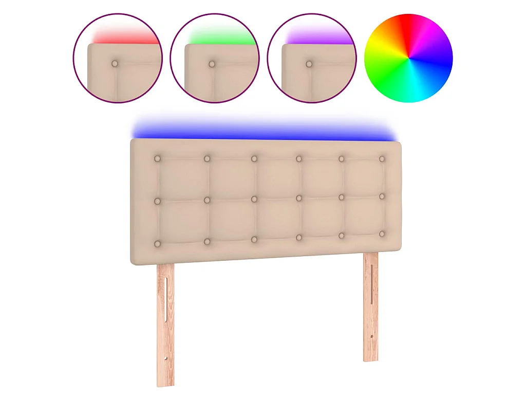 Tête de lit à LED Cappuccino 90x5x78/88 cm Similicuir POI30382 BonneVie Meuble