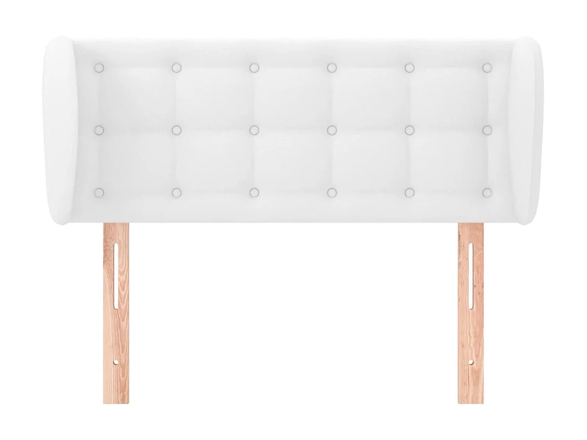 Cabeceira de cama c/ abas couro artificial 83x23x78/88cm branco PT663369