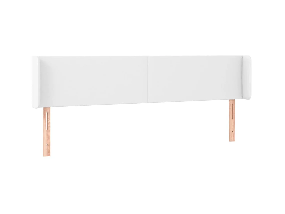 Testiera | Testata del letto ad Orecchio Bianca 163x16x78/88 cm in Similpelle