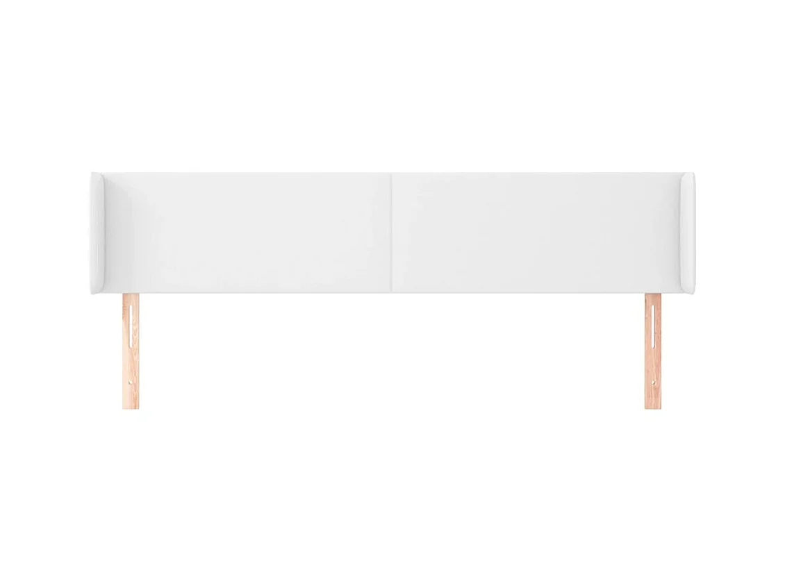 Kopfteil,Bettkopfteil mit Ohren Weiß 163x16x78/88 cm Kunstleder -gkd627308