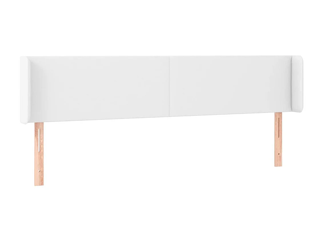 Tête de lit avec oreilles Blanc 163x16x78/88 cm Similicuir POI11235 BonneVie Meuble