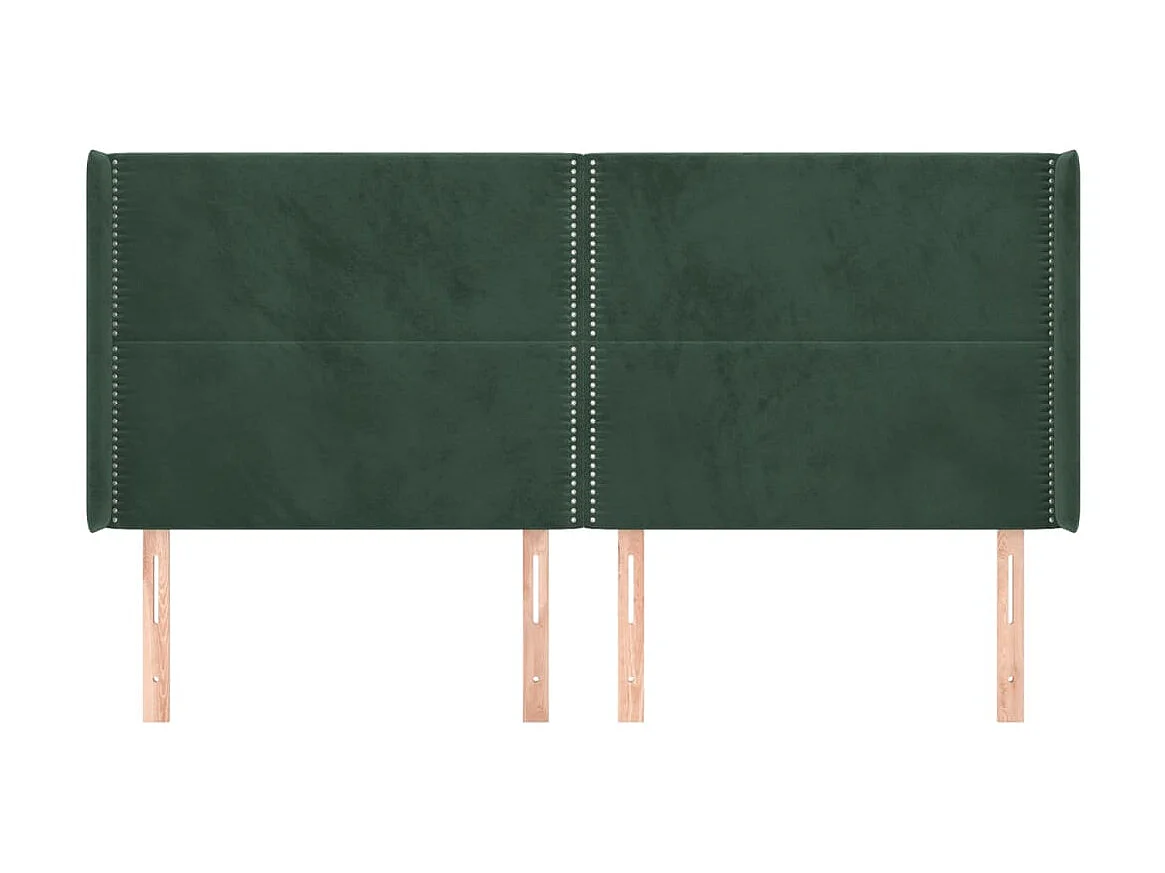 Kopfteil,Bettkopfteil mit Ohren Dunkelgrün 183x16x118/128 cm Samt -gkd185233