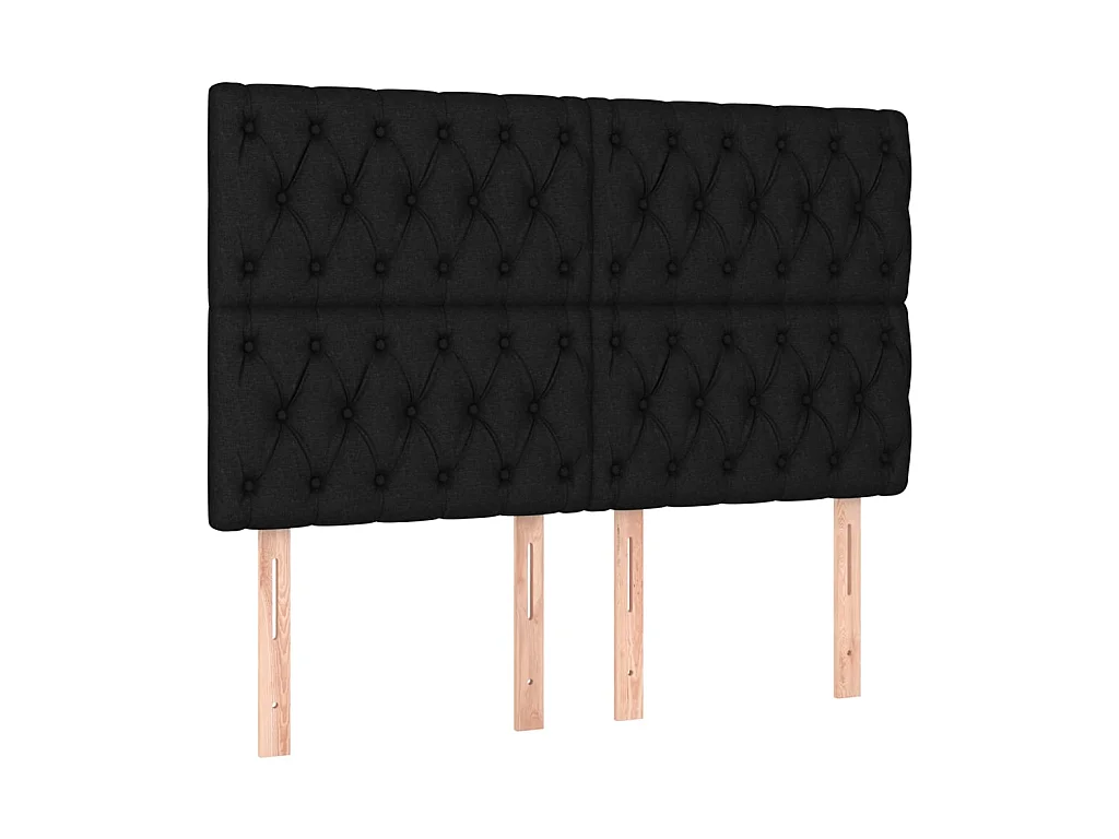 Têtes de lit 4 pcs Noir 80x7x78/88 cm Tissu POI33483 BonneVie Meuble
