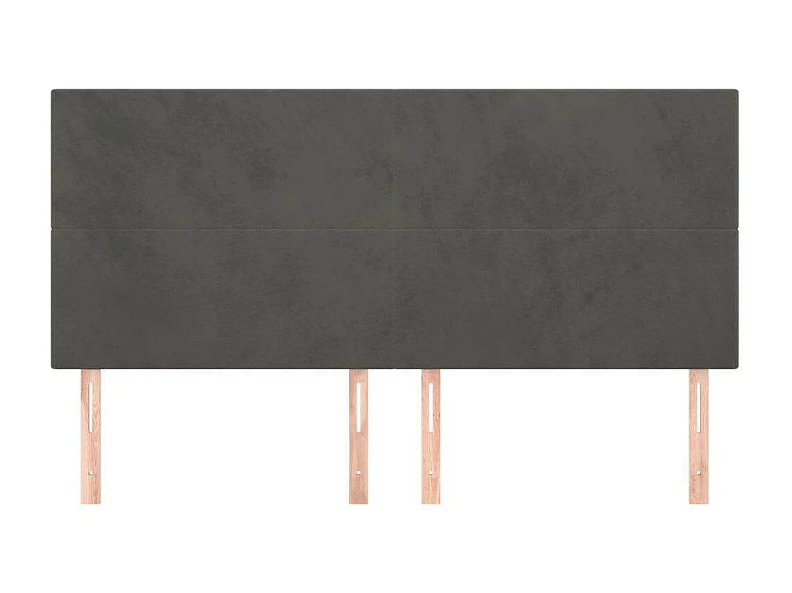 Têtes de lit 4 pcs Gris foncé 100x5x78/88 cm Velours POI11250 BonneVie Meuble