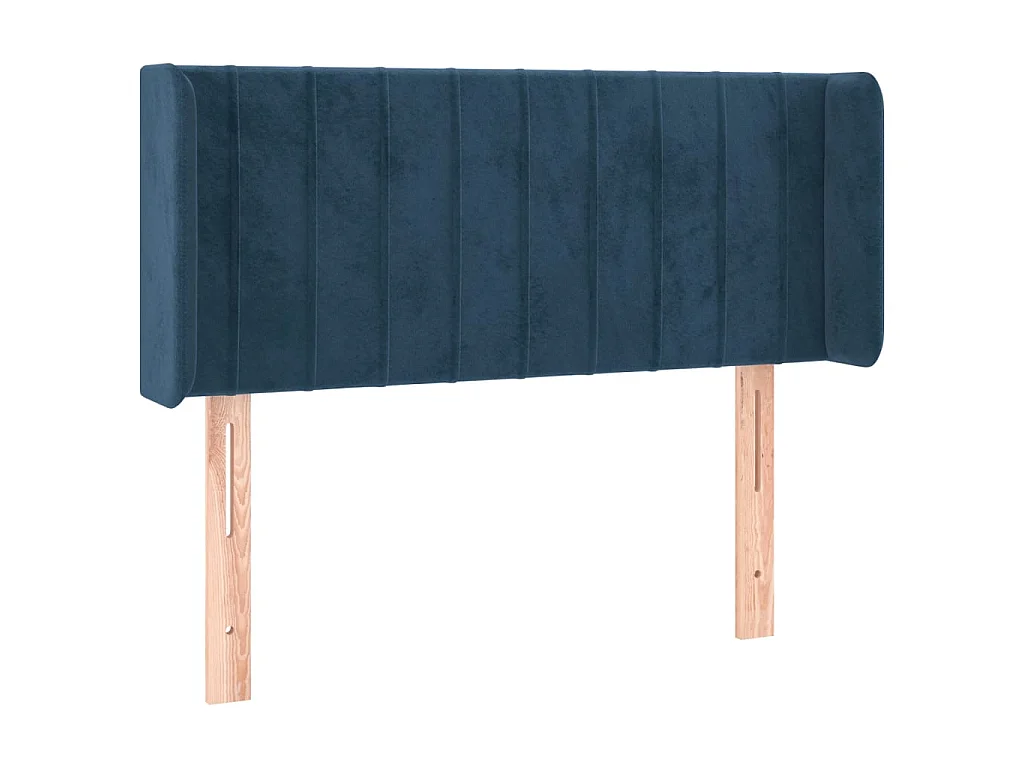 Tête de lit avec oreilles Bleu foncé 103x16x78/88 cm Velours POI50420 BonneVie Meuble