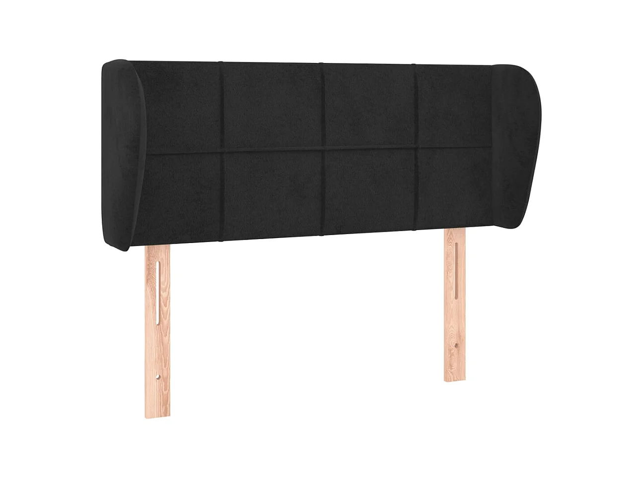 Tête de lit avec oreilles Noir 93x23x78/88 cm Velours POI74461 BonneVie Meuble