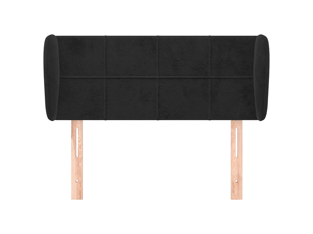 Tête de lit avec oreilles Noir 93x23x78/88 cm Velours POI74461 BonneVie Meuble