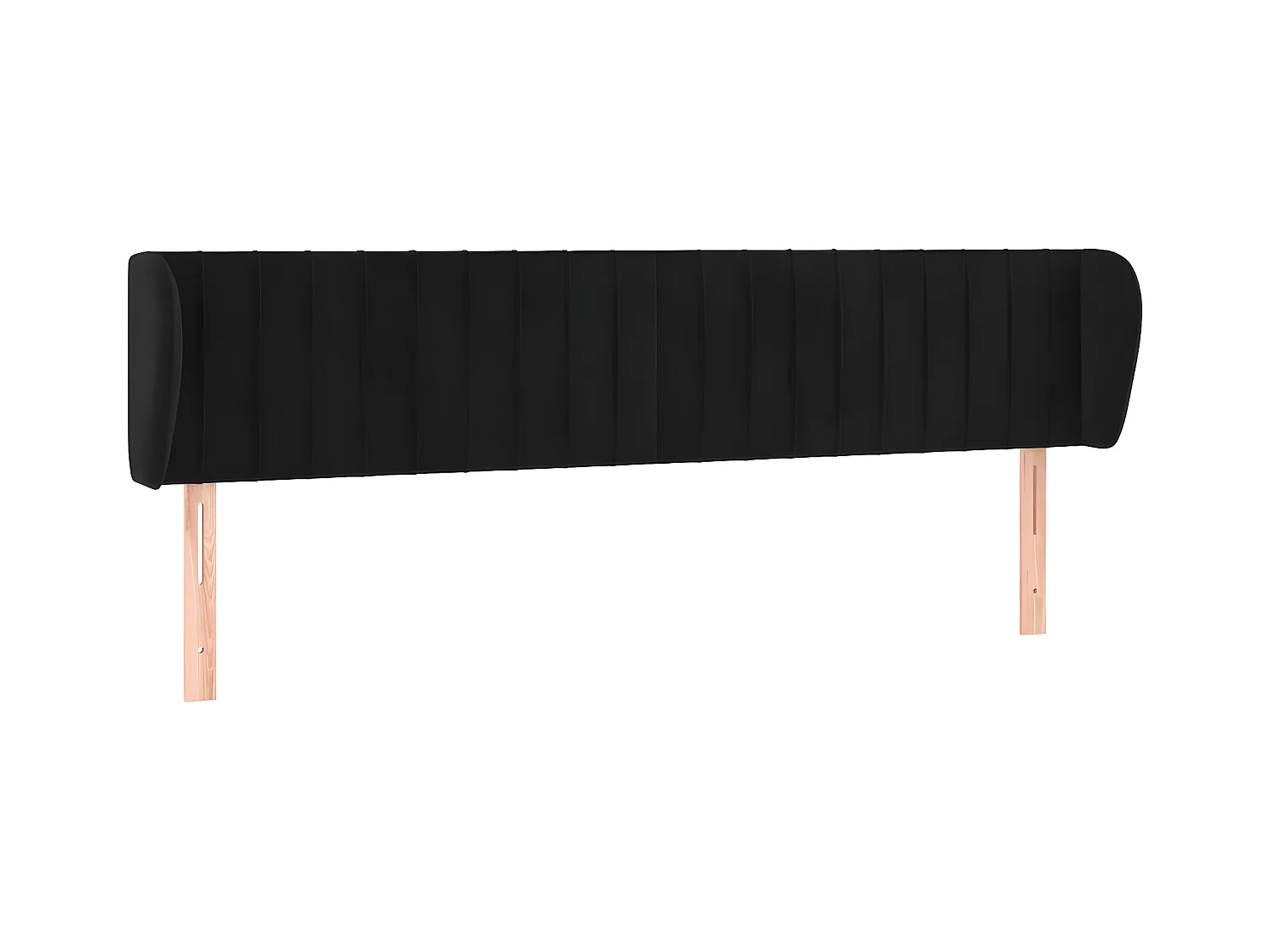 Tête de lit avec oreilles Noir 183x23x78/88 cm Velours POI17144 BonneVie Meuble