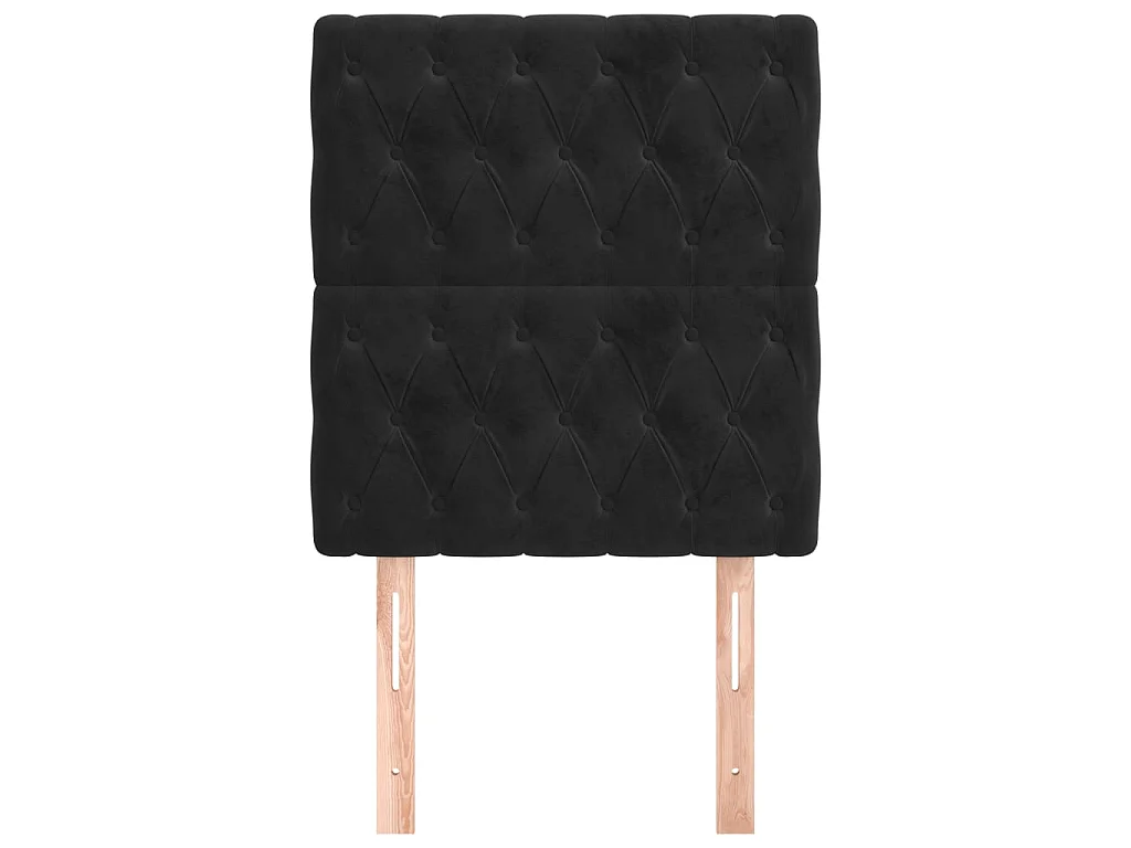 Têtes de lit 2 pcs Noir 80x7x78/88 cm Velours POI27556 BonneVie Meuble