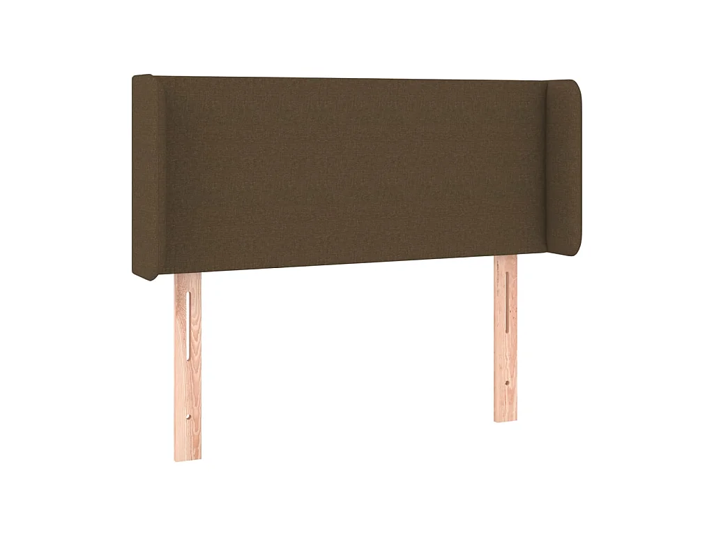 Tête de lit avec oreilles Marron Foncé 103x16x78/88 cm Tissu POI18818 BonneVie Meuble