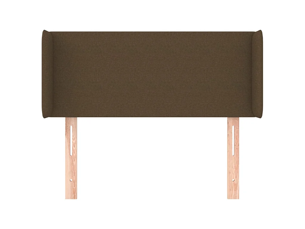 Tête de lit avec oreilles Marron Foncé 103x16x78/88 cm Tissu POI18818 BonneVie Meuble