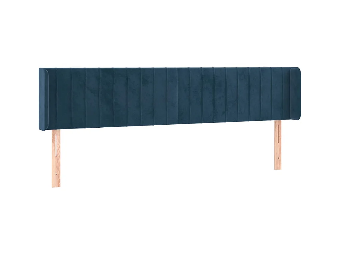 Testiera | Testata del letto ad Orecchio Blu Scuro 183x16x78/88 cm in Velluto
