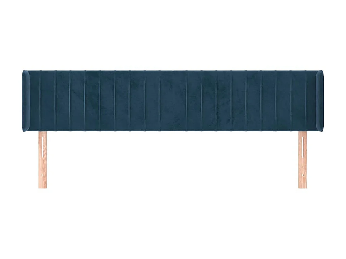 Tête de lit avec oreilles Bleu foncé 183x16x78/88 cm Velours POI75109 BonneVie Meuble