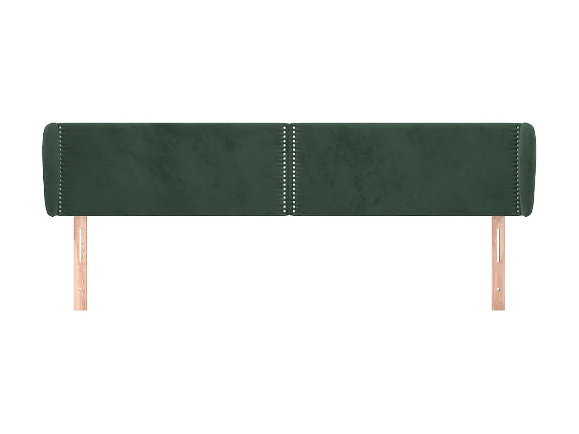 Tête de lit avec oreilles Vert foncé 203x23x78/88 cm Velours POI26490 BonneVie Meuble