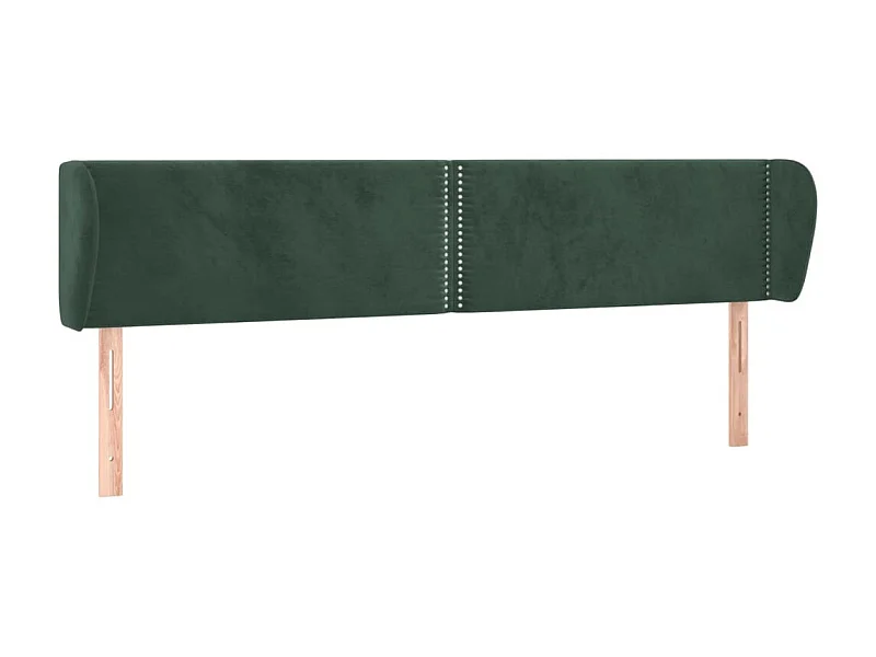Tête de lit avec oreilles Vert foncé 203x23x78/88 cm Velours POI26490 BonneVie Meuble