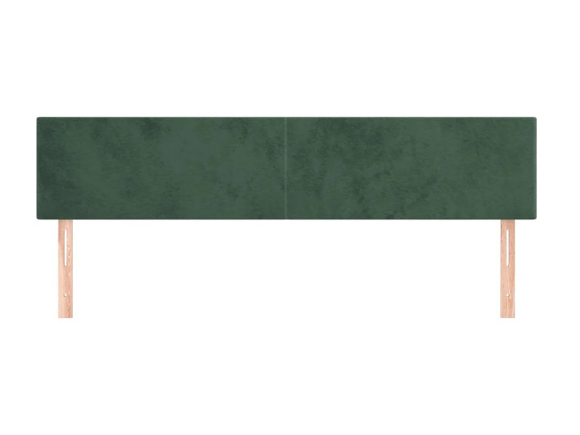 Cabeceira de cama 2 pcs veludo 100x5x78/88 cm verde-escuro PT430073