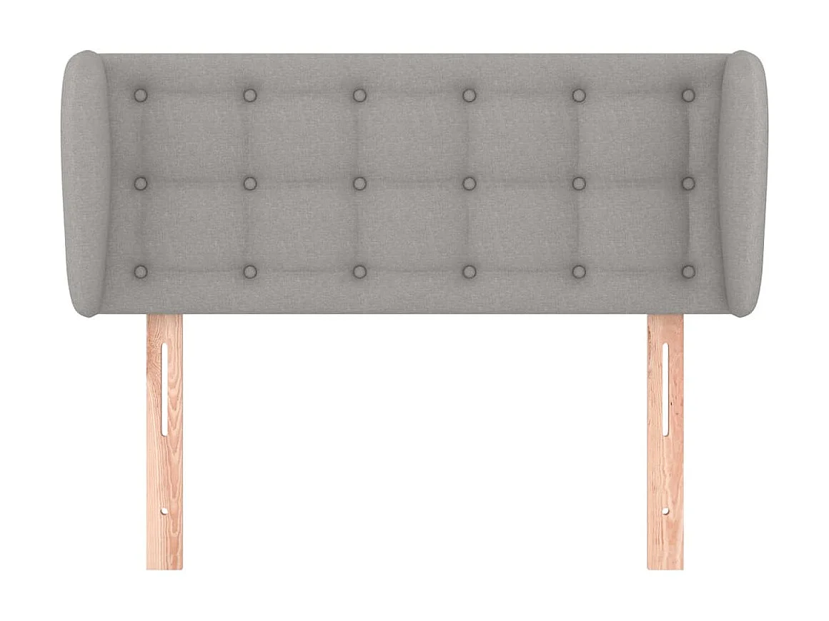 Tête de lit avec oreilles Gris clair 93x23x78/88 cm Tissu POI45772 BonneVie Meuble