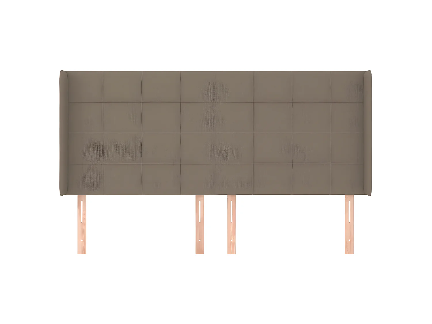 Tête de lit avec oreilles Taupe 203x16x118/128 cm Tissu POI42094 BonneVie Meuble