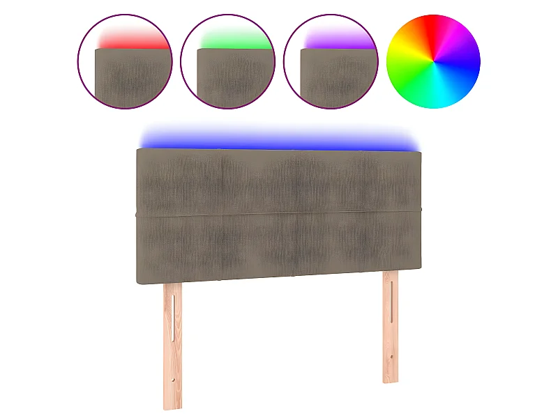 Tête de lit à LED Taupe 90x5x78/88 cm Tissu POI59947 BonneVie Meuble