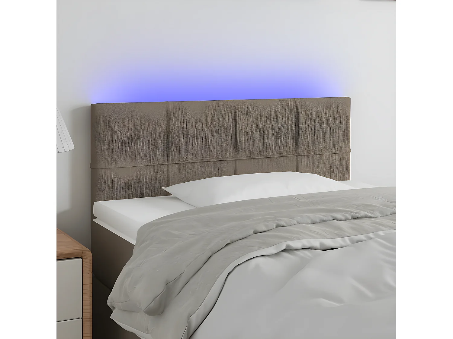 Tête de lit à LED Taupe 90x5x78/88 cm Tissu POI59947 BonneVie Meuble