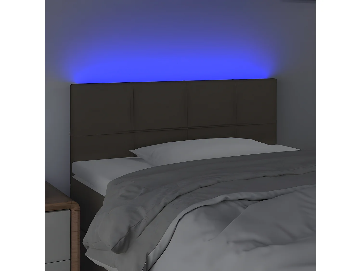 Tête de lit à LED Taupe 90x5x78/88 cm Tissu POI59947 BonneVie Meuble
